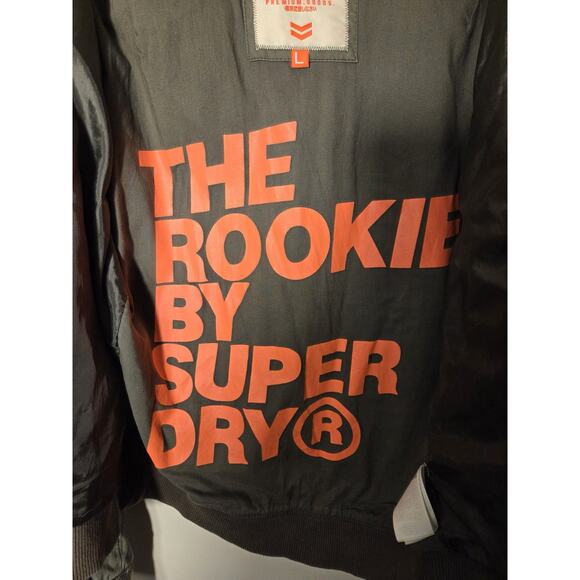 SUPERDRY Military Issue Bomber Rookie Edition Green Zip Pockets Mens Sz L - Picture 6 of 13